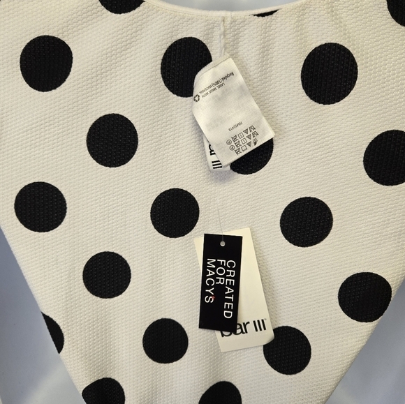 Bar III This And Dot Halter One Piece Swimsuit Black White L - Picture 8 of 12